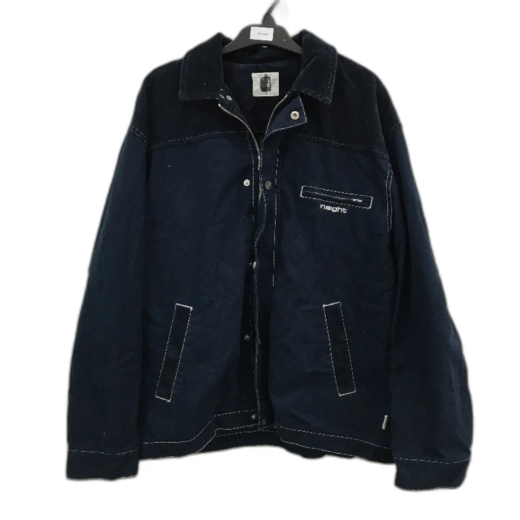 Insight Navy Cotton Light Canvas & Corduroy Zip UP Jacket Mens Size Small NEW