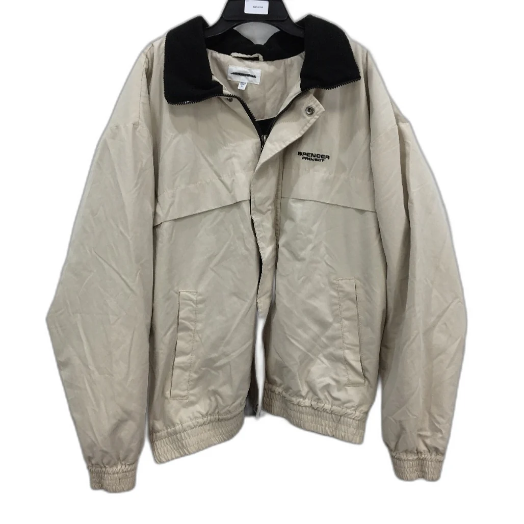 Spencer Project Sand Beige Fleece Lined Zip Up Jacket Mens Size Medium NEW