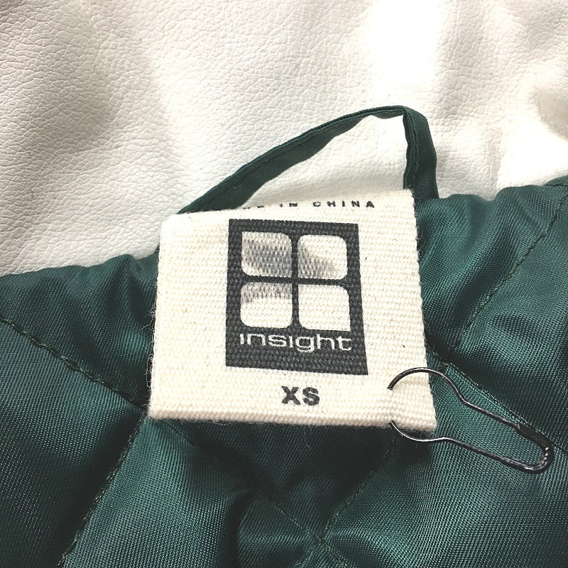 Insight Forest Green & Cream Vinyl Varsity Style Zip Up Jacket Mens Size XS NEW - Image 7