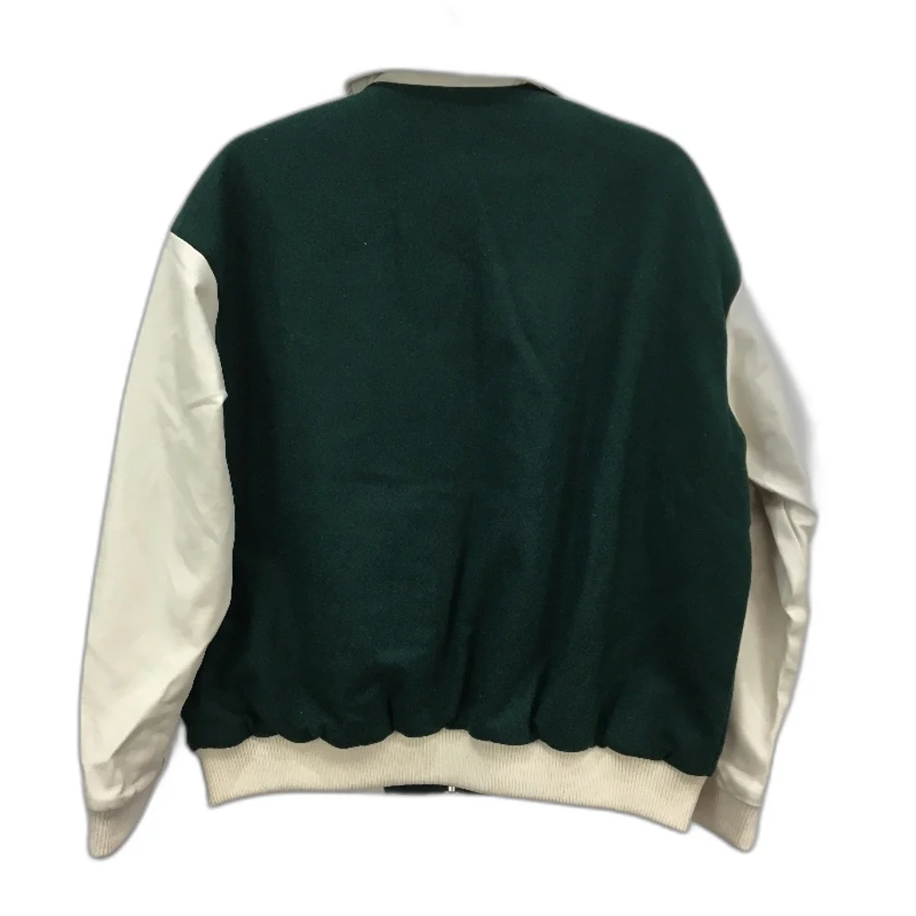 Insight Forest Green & Cream Vinyl Varsity Style Zip Up Jacket Mens Size S NEW - Image 2
