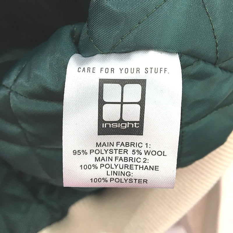 Insight Forest Green & Cream Vinyl Varsity Style Zip Up Jacket Mens Size S NEW - Image 4