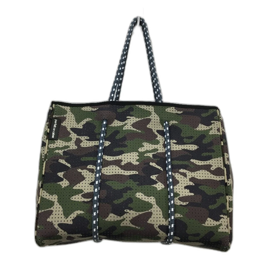 Parfait Ce Cabas Neoprene Camo Beach Tote Bag & Matching Make Up Purse NEW - Image 7