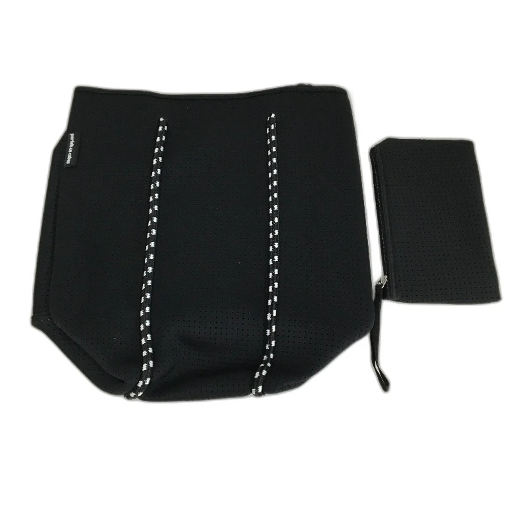 Parfait Ce Cabas Neoprene Black Beach Tote Bag & Matching Make Up Purse NEW - Image 2