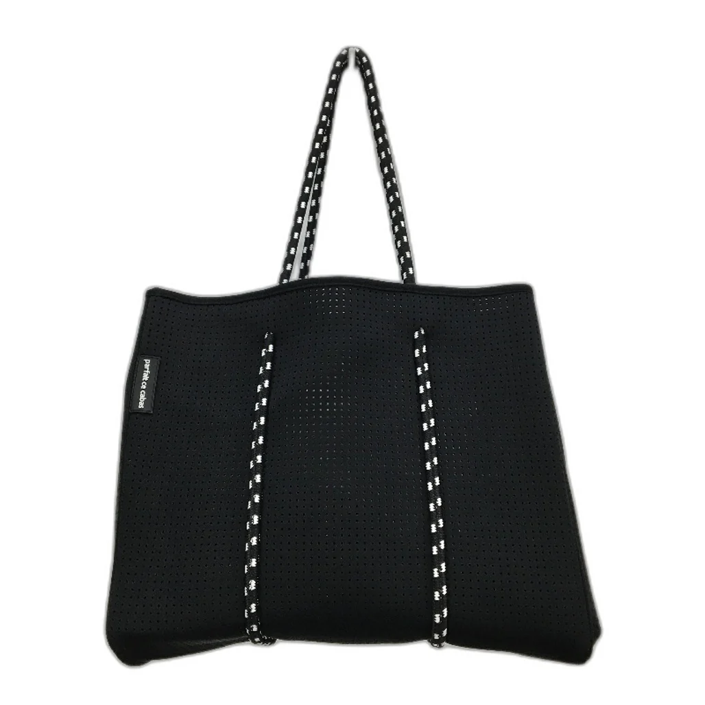 Parfait Ce Cabas Neoprene Black Beach Tote Bag & Matching Make Up Purse NEW - Image 7