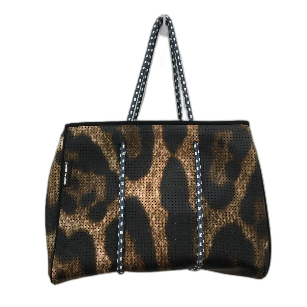 Parfait Ce Cabas Neoprene Brown Beach Tote Bag & Matching Make Up Purse NEW - Image 7