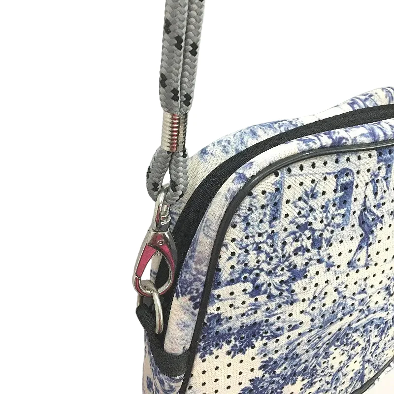 Parfait Ce Cabas Neoprene Blue Vintage Print Multi-Use Mini Shoulder Bag NEW - Image 3