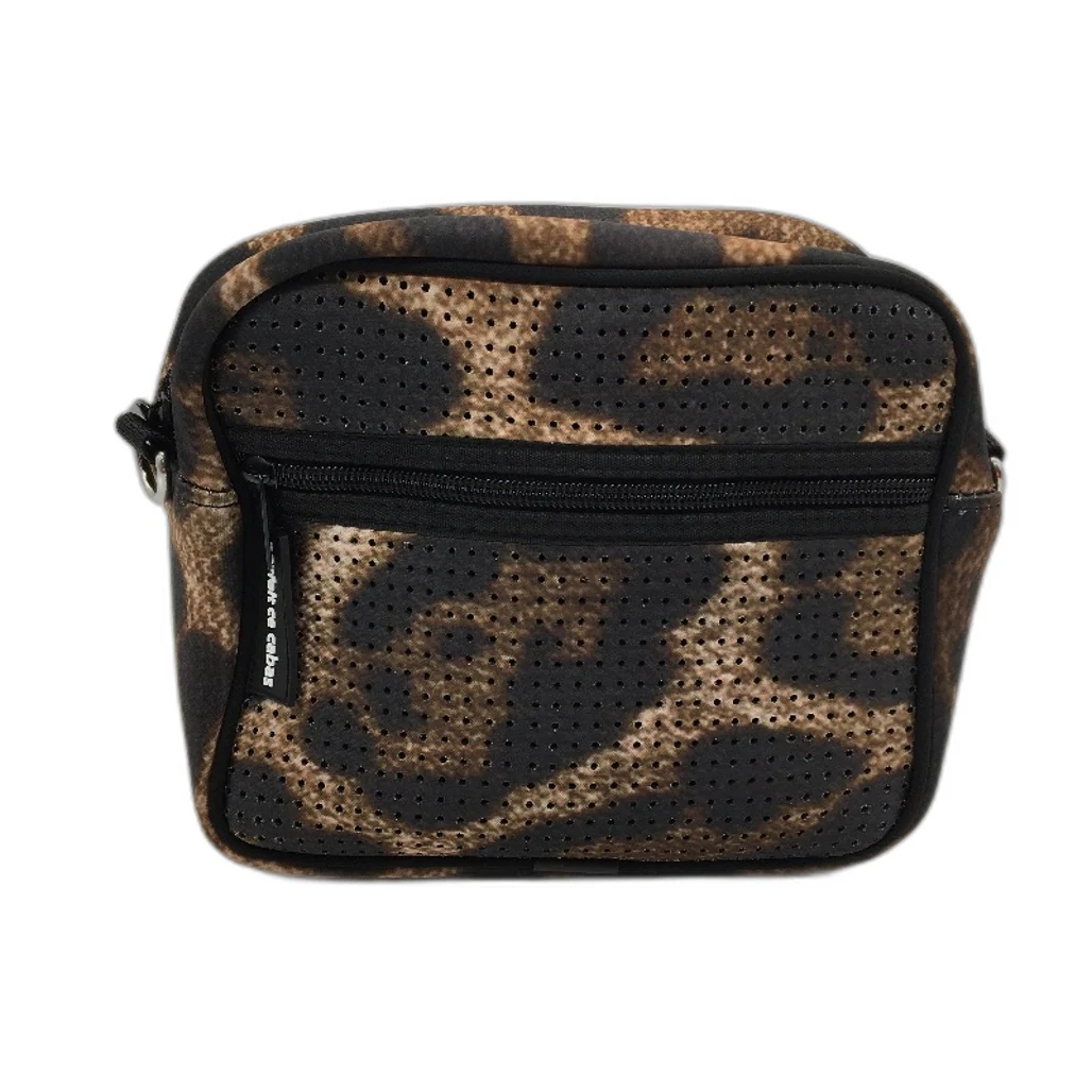 Parfait Ce Cabas Neoprene Brown Animal Print Multi-use Zip Up Shoulder Bag NEW