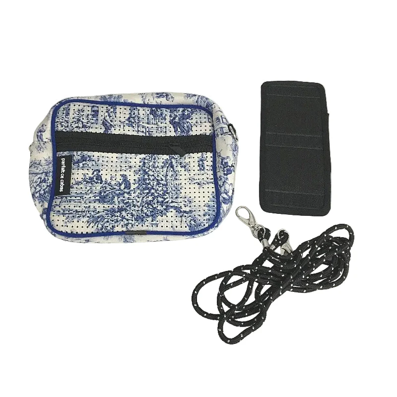 Parfait Ce Cabas Neoprene Blue Vintage Print Multi-use Zip Up Shoulder Bag NEW - Image 3