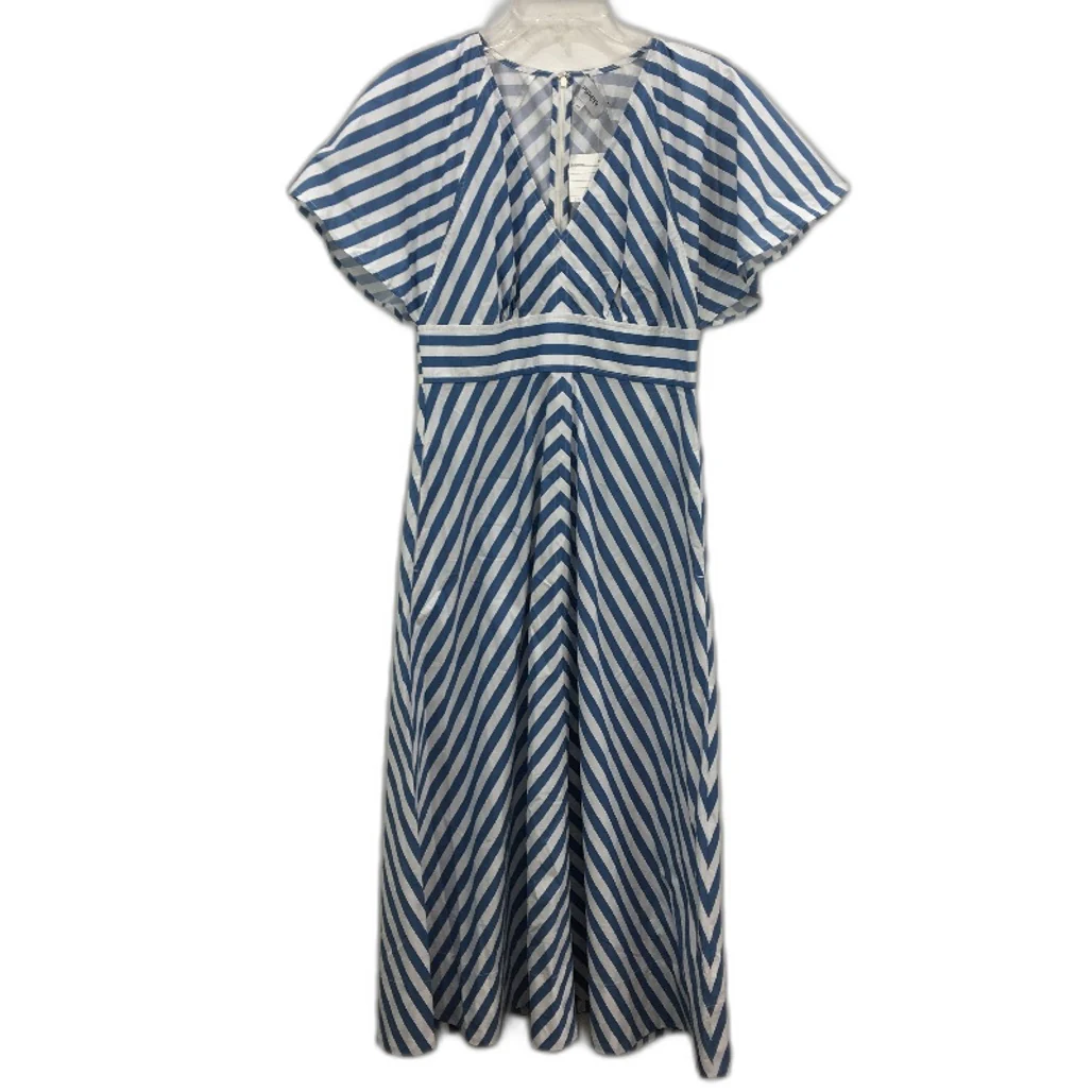 Piper Myers White & Blue Stripe Organic Cotton Pocket Dress Ladies Size 10 NEW