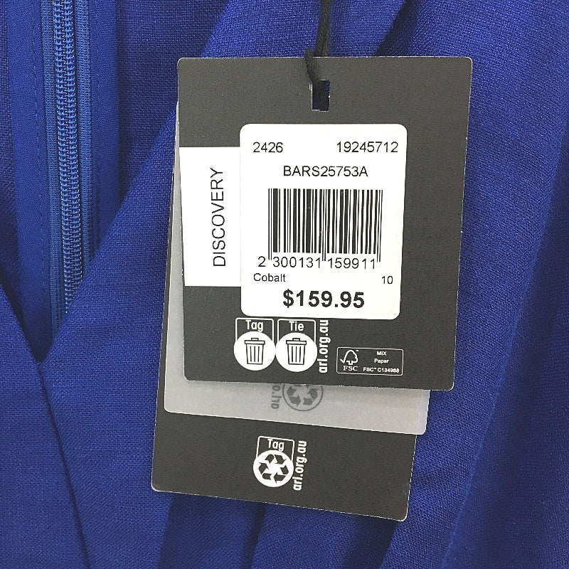 Basque Euro Linen Blend Cobalt Lightweight Dress W/ Pockets Ladies Size 10 NEW - Image 5