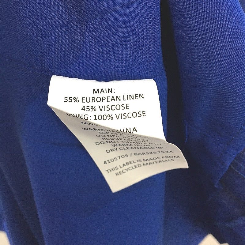 Basque Euro Linen Blend Cobalt Lightweight Dress W/ Pockets Ladies Size 10 NEW - Image 6