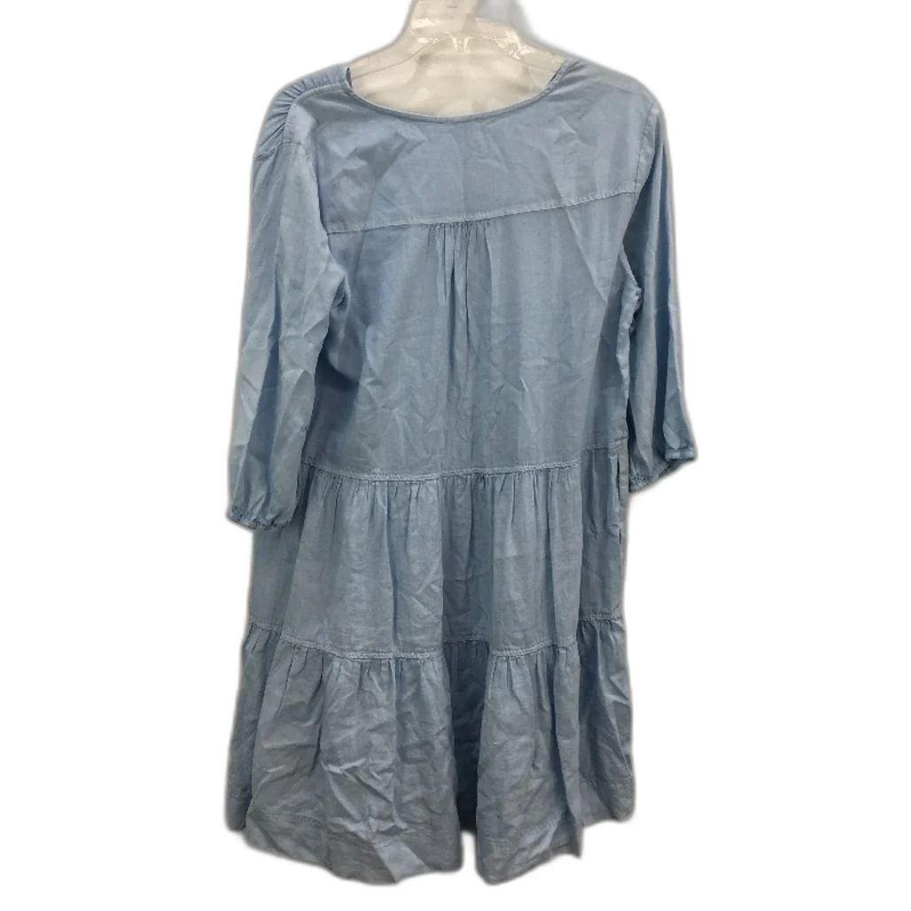 Grab Denim Dusty Blue Euro Linen Blend Dress W/ Pockets Ladies Size 10 NEW - Image 2