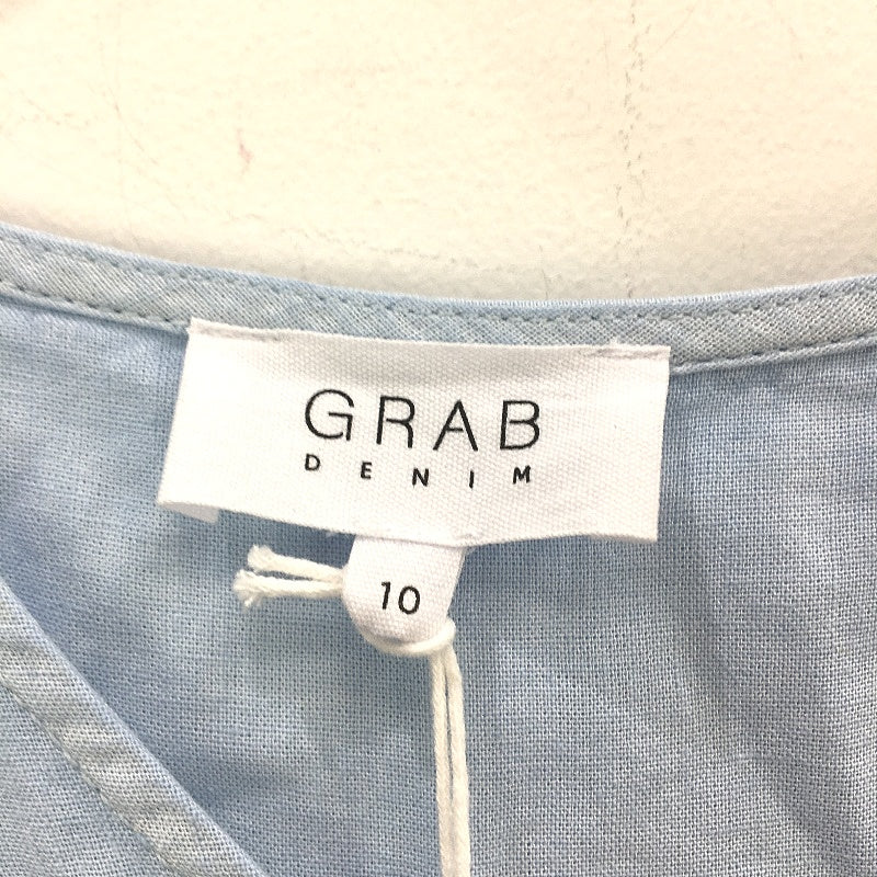Grab Denim Dusty Blue Euro Linen Blend Dress W/ Pockets Ladies Size 10 NEW - Image 3