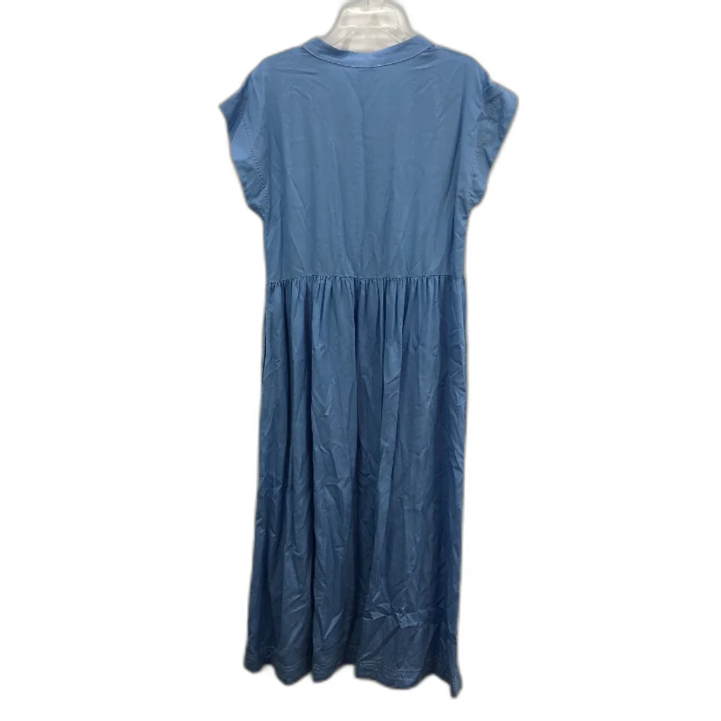Grab Denim Marine Blue Longline Comfort Cool Dress W/ Pockets Ladies Size 10 NEW - Image 2