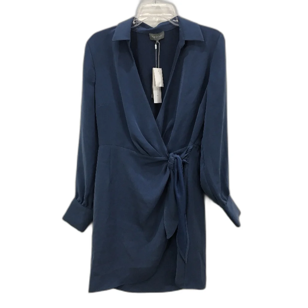 Tokito Russet Dreams Steel Blue Long Sleeve Tie Waist Dress Ladies Size 10 NEW