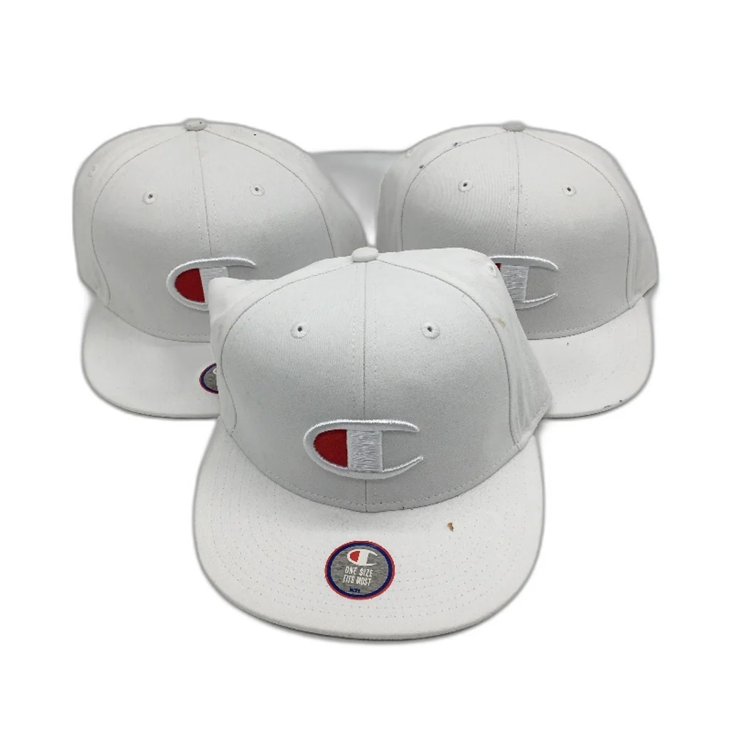 Champion 3 Pack White Embroidered Logo Snapback Baseball Caps Unisex OSFM NEW - Image 2