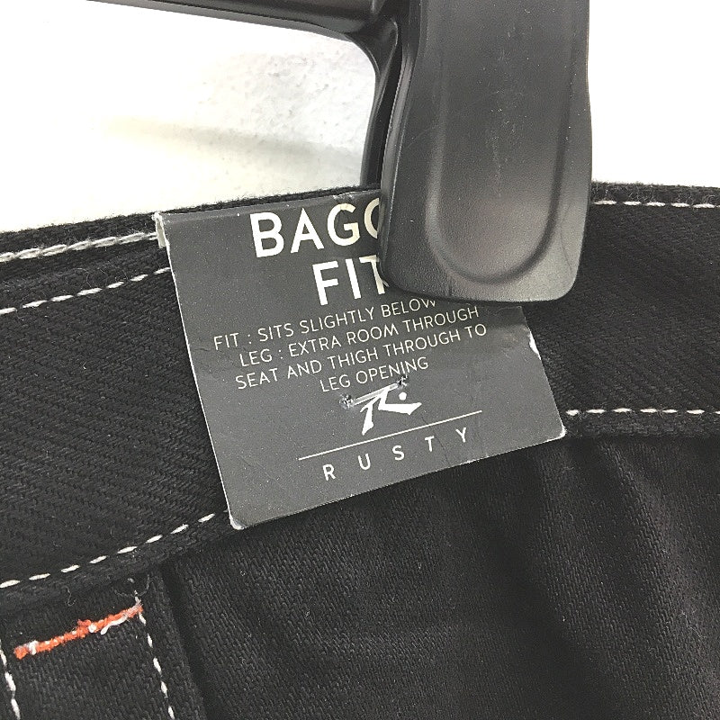 Rusty Black Orange Detail Baggy Fit Flip Daddy 2.0 Denim Jeans Mens Size 34 NEW - Image 4