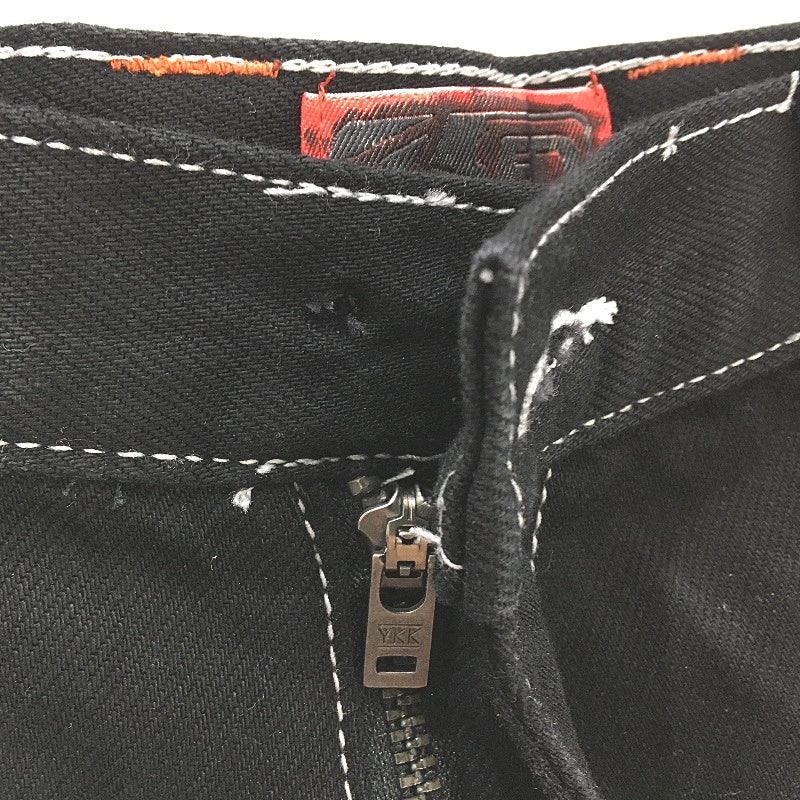 Rusty Black Orange Detail Baggy Fit Flip Daddy 2.0 Denim Jeans Mens Size 34 NEW - Image 5