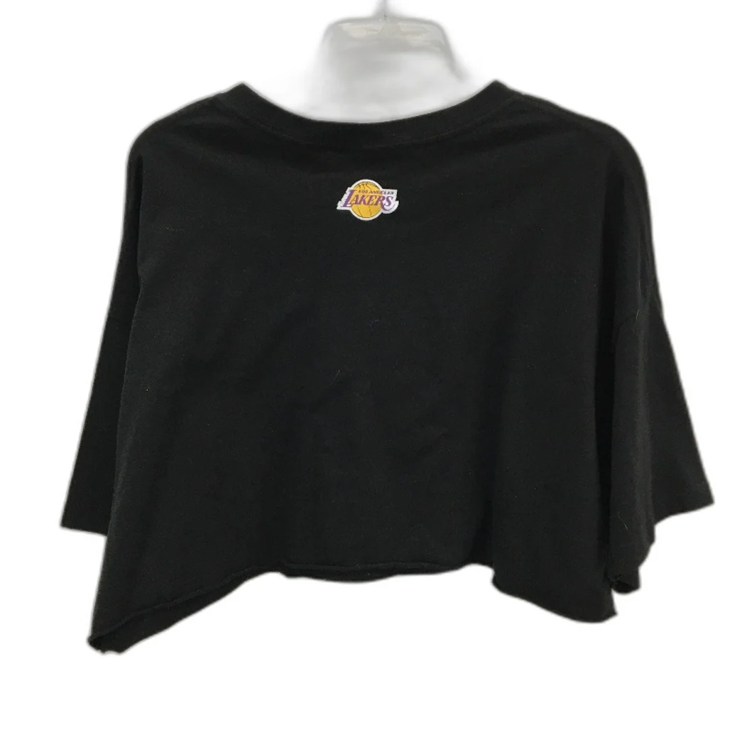 NBA Los Angeles Lakers Black Wide Fit Super Cropped Tee Ladies Size Medium - Image 2