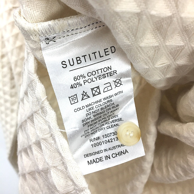 Subtitled Coconut Posey Oversized Cotton Blend Waffle L/Sleeve Shirt Size S NEW - Image 6