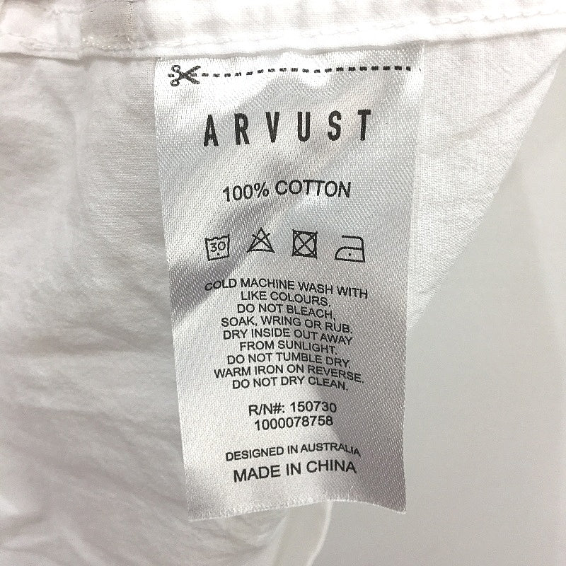Arvust White 100% Cotton Super Light Casual Resort Short Sleeve Shirt Size M NEW - Image 5