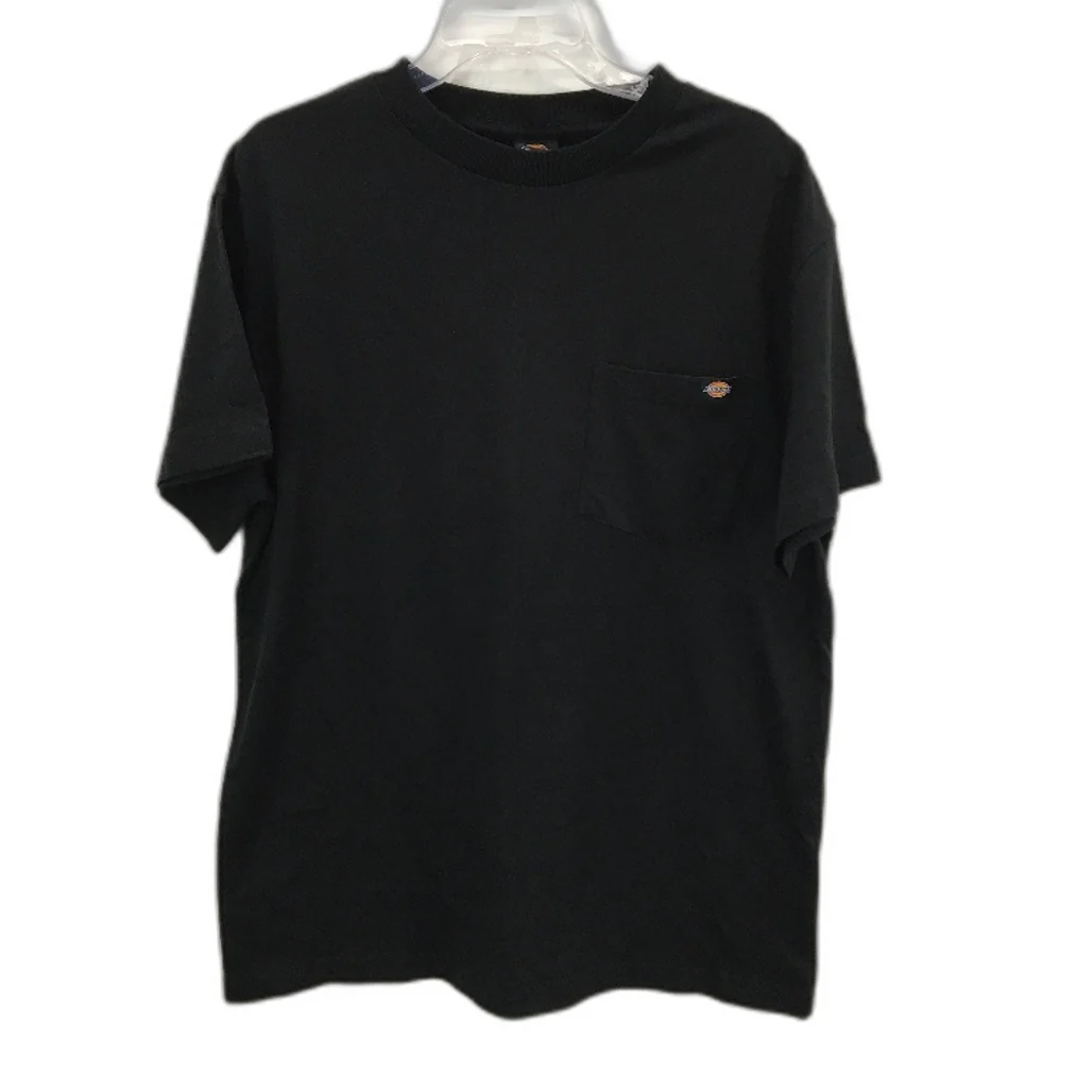 Dickies 100% Cotton Solid Black Classic Style Front Pocket T-Shirt Size S NEW