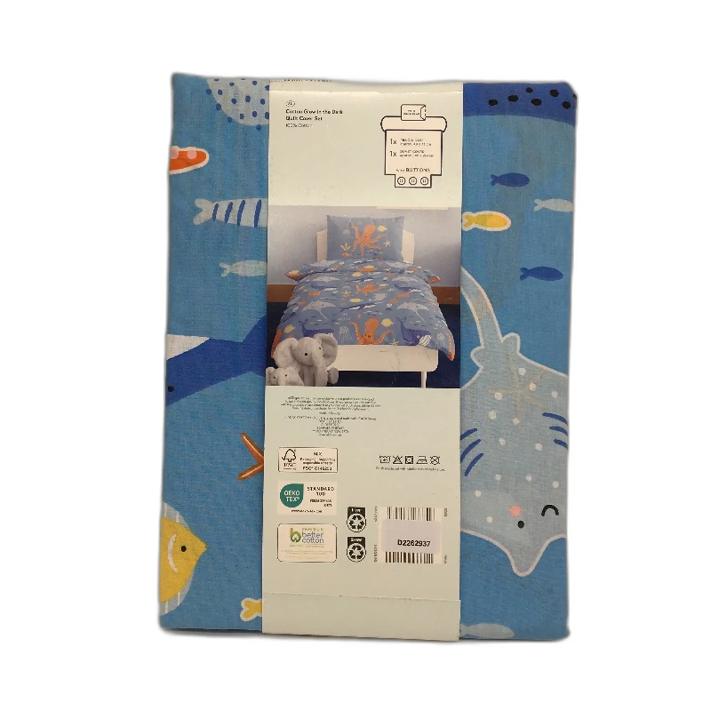 Kirkton House 100% Cotton Blue Glow In The Dark Quilt Cover Set SINGLE Bed NEW - Image 2