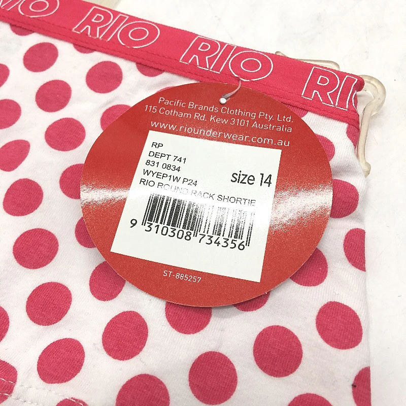 7 Pairs Rio Must Haves White & Pink Polka Dot Shortie Underwear Ladies Sz 14 NEW - Image 5