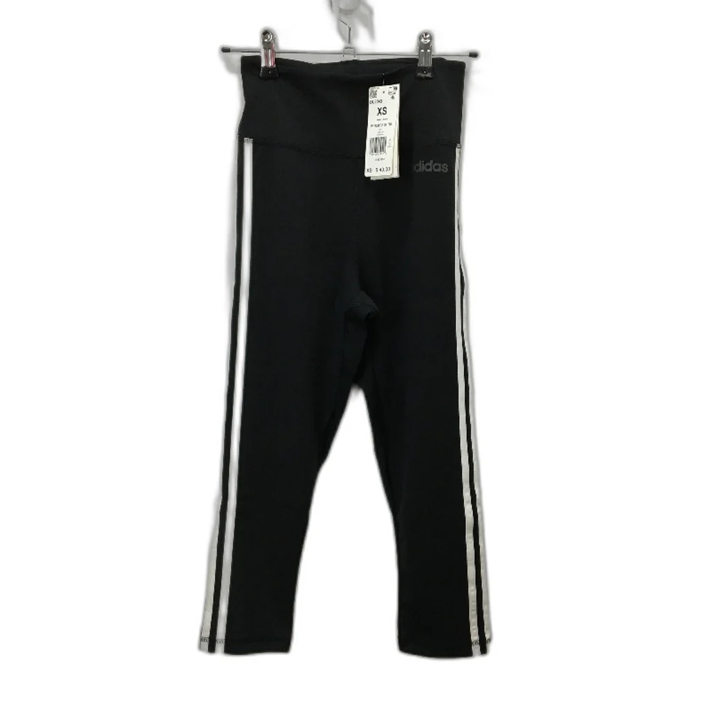 Adidas Aeroready Triple Stripe Black Tights Hidden Pocket Ladies Size XS 4-6 NEW
