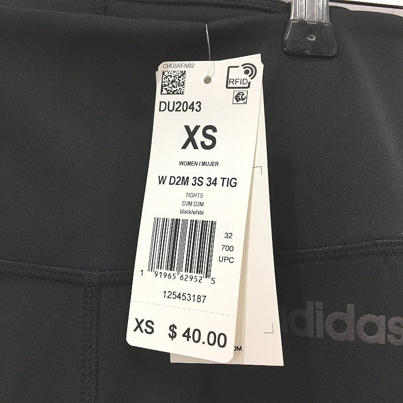 Adidas Aeroready Triple Stripe Black Tights Hidden Pocket Ladies Size XS 4-6 NEW - Image 3