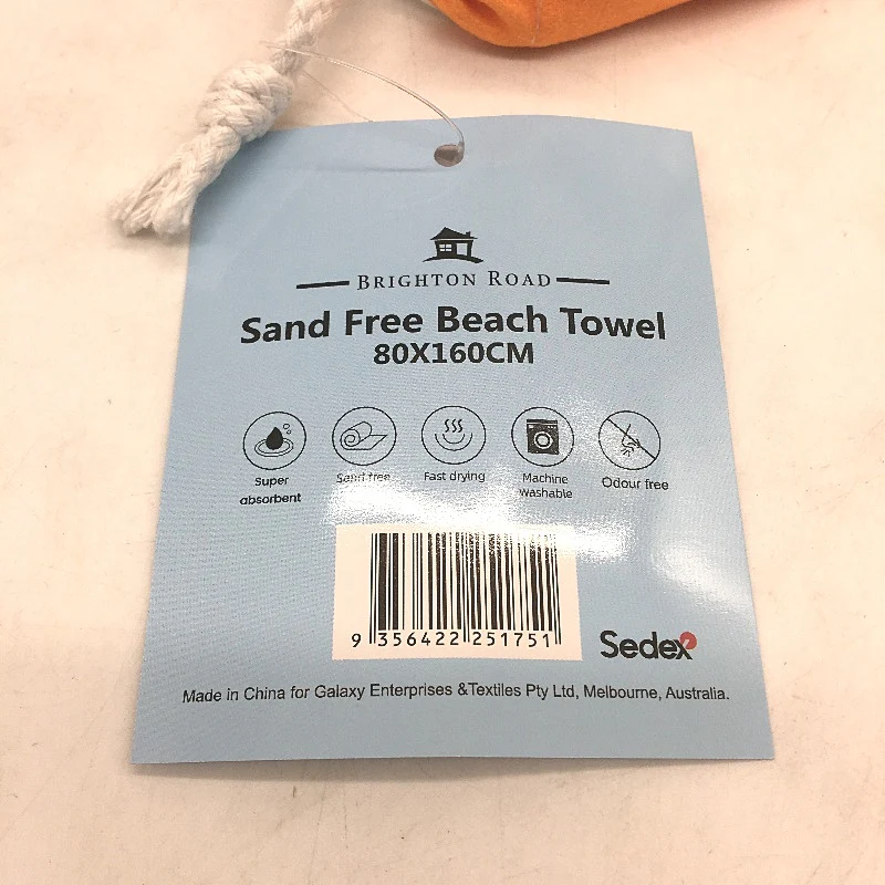 Brighton Road 2Pck Red Orange Sand Free Lightweight Microfibre Beach Towels NEW - Image 3