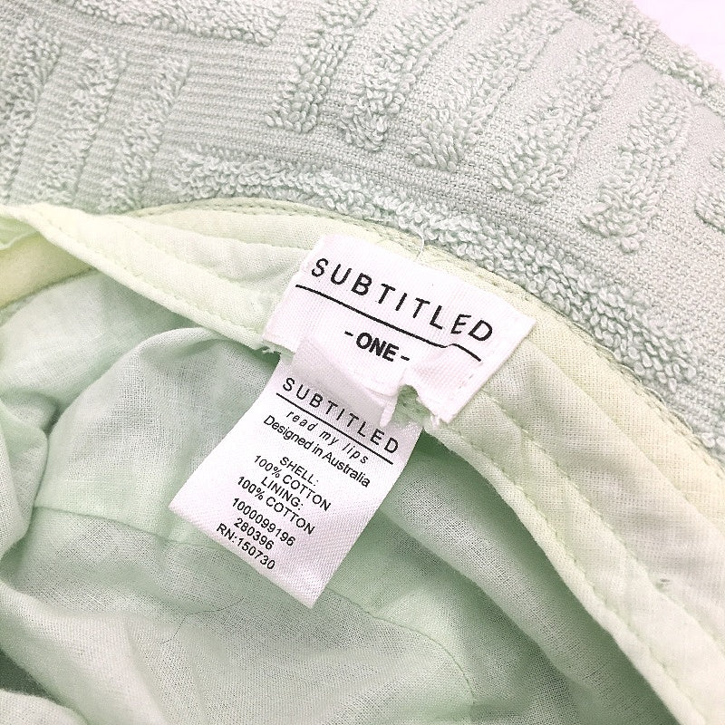 Subtitled Pastel Green Towel Textured Bucket Hat Cotton Unisex One Size NEW - Image 5