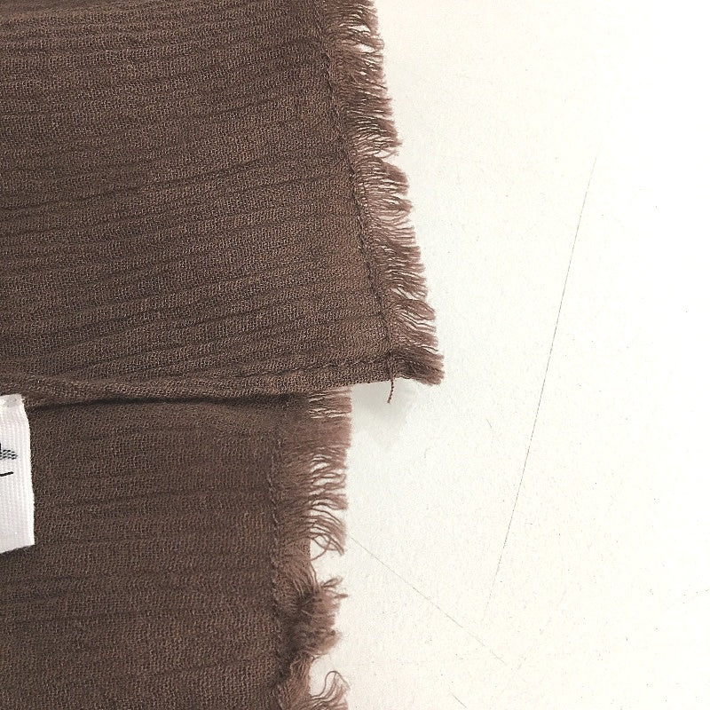 Subtitled Textured Cotton Woven Short Scarf Multifunctional One Size Brown NEW - Image 4