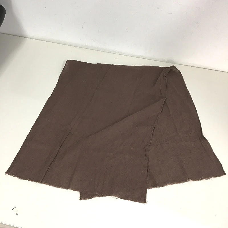 Subtitled Textured Cotton Woven Short Scarf Multifunctional One Size Brown NEW - Image 5