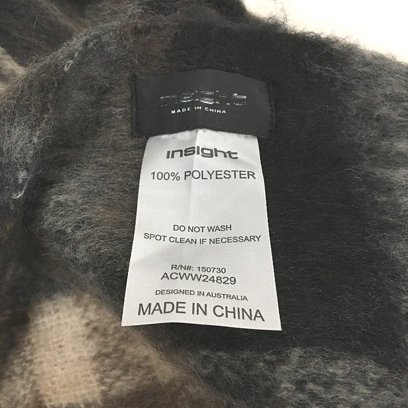 Insight Soft Fuzzy Chunky Winter Scarf Oversize Brown Checkered One Size NEW - Image 3