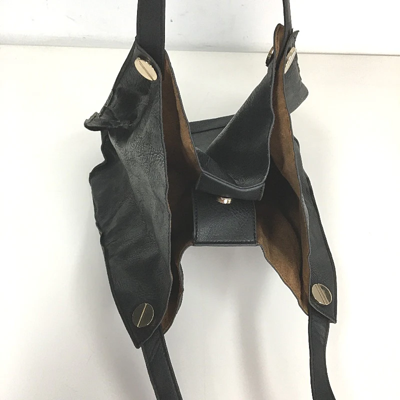 Agent Ninetynine Soft Faux Leather Tote Lightweight Shoulder Bag Black NEW - Image 4
