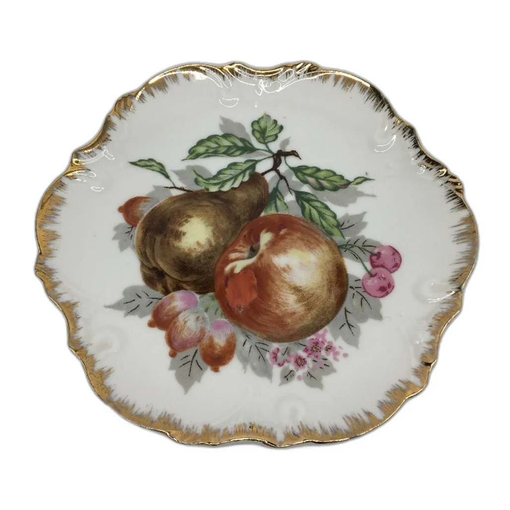 Made In Japan Set of 3 Gold Edged Fruit Themed Decorative Wall Hanging Plates - Image 2