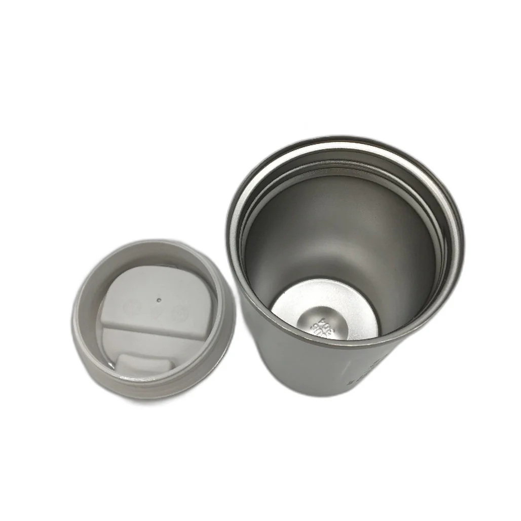 Stainless Steel Cream White Coffee Cup Insulated Travel Mug Leak Proof Lid - Image 4