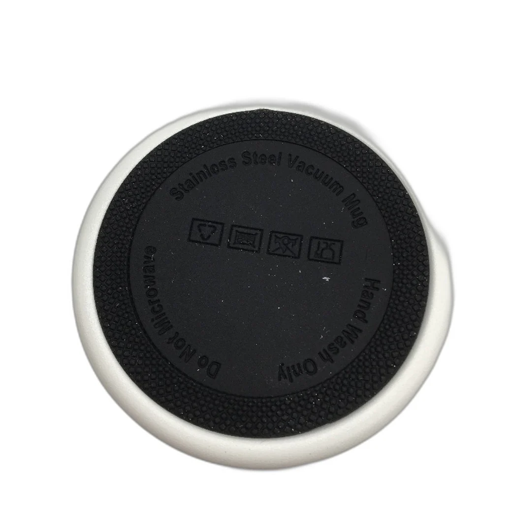 Stainless Steel Cream White Coffee Cup Insulated Travel Mug Leak Proof Lid - Image 5