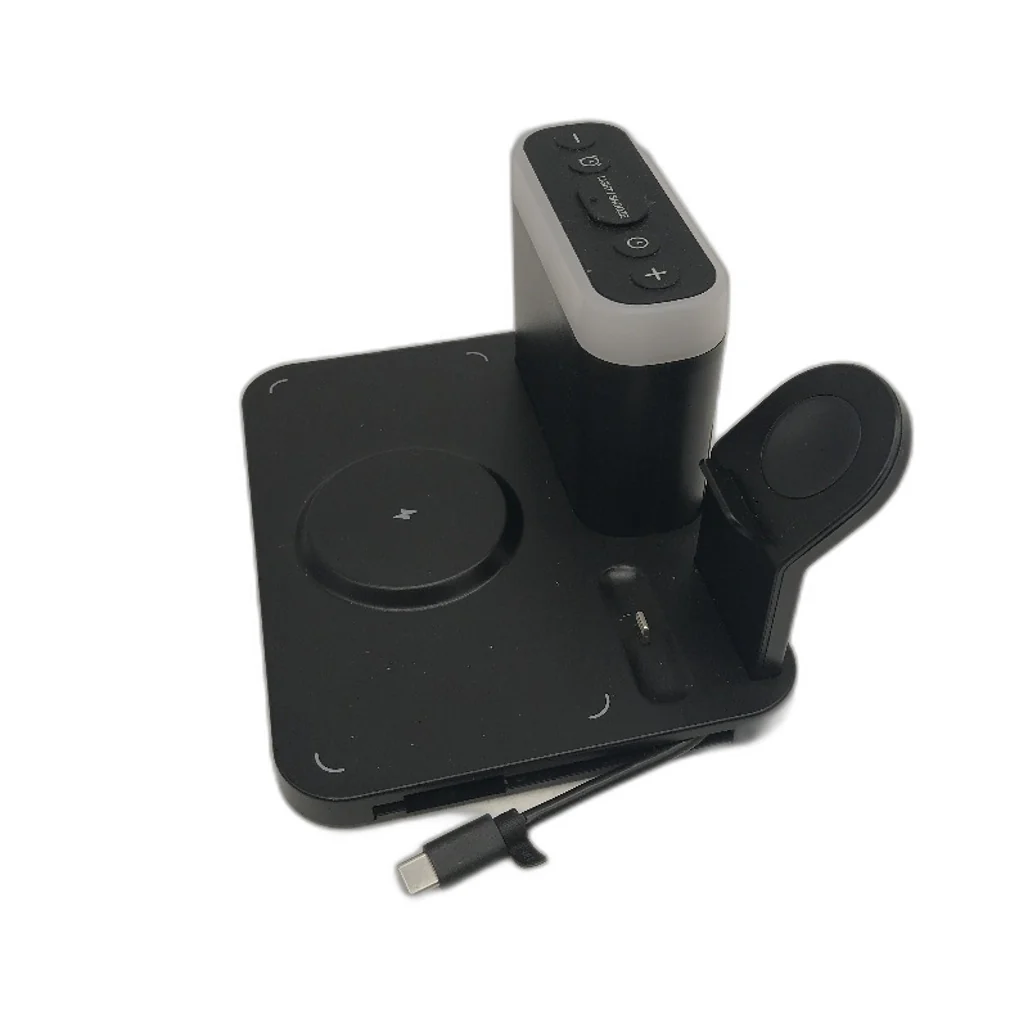Anjank 5 In 1 Wireless Charging Station With Alarm Clock Night Light NEW - Image 2
