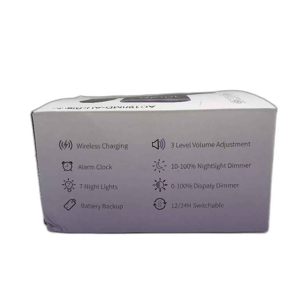 Anjank 5 In 1 Wireless Charging Station With Alarm Clock Night Light NEW - Image 8