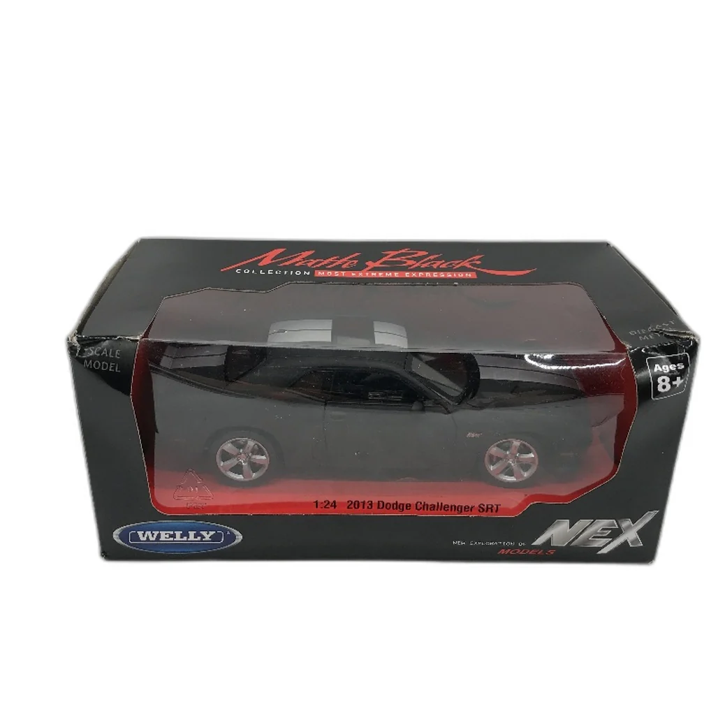 Welly Matte Black Collection 1:24 2013 Dodge Challenger SRT Diecast Model Car - Image 7