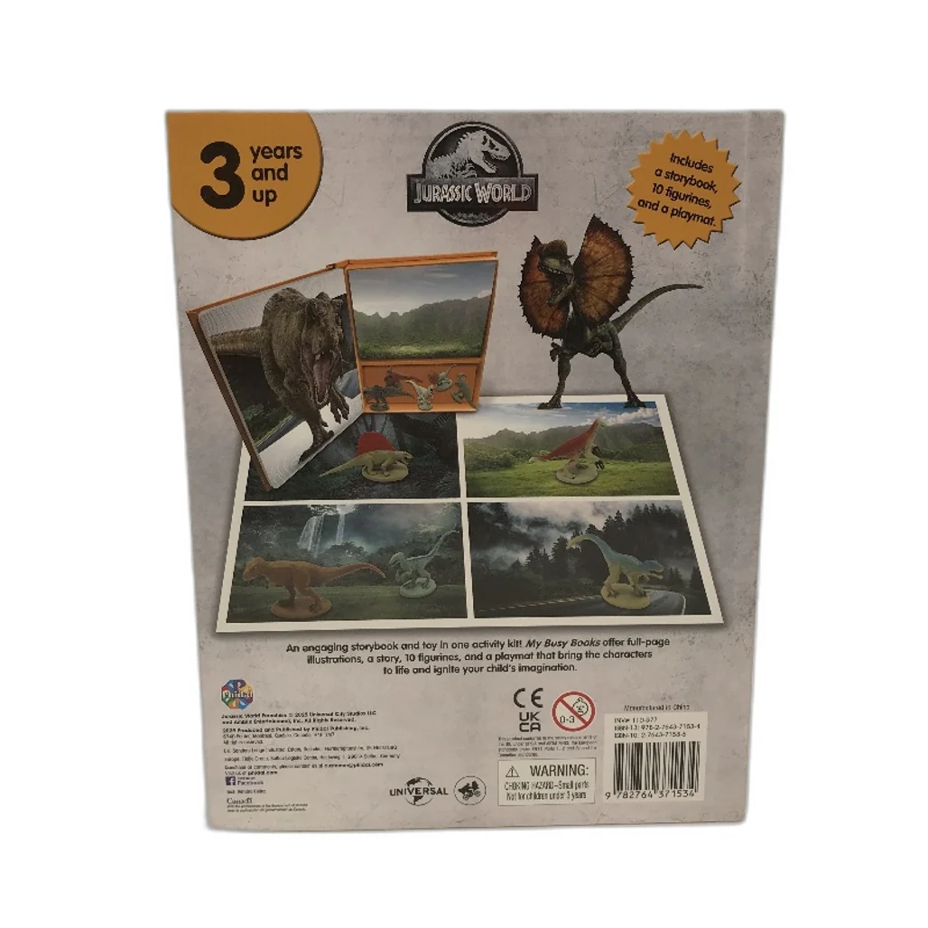 Phidal My Busy Book Jurassic World Storybook Playmat & 10 Figurines NEW - Image 3