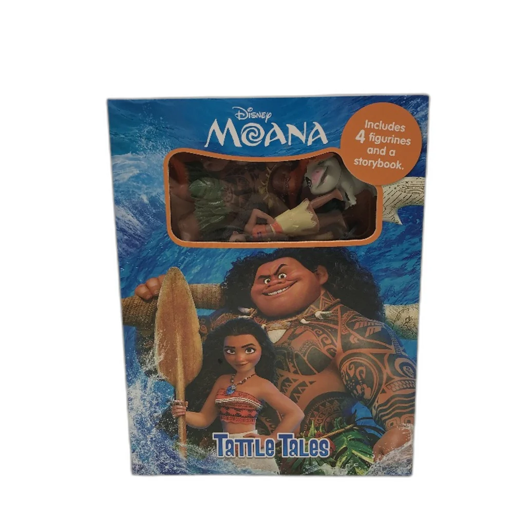 Phidal My Busy Book Disney Moana Tattle Tales Storybook With 4 Figurines NEW - Image 2
