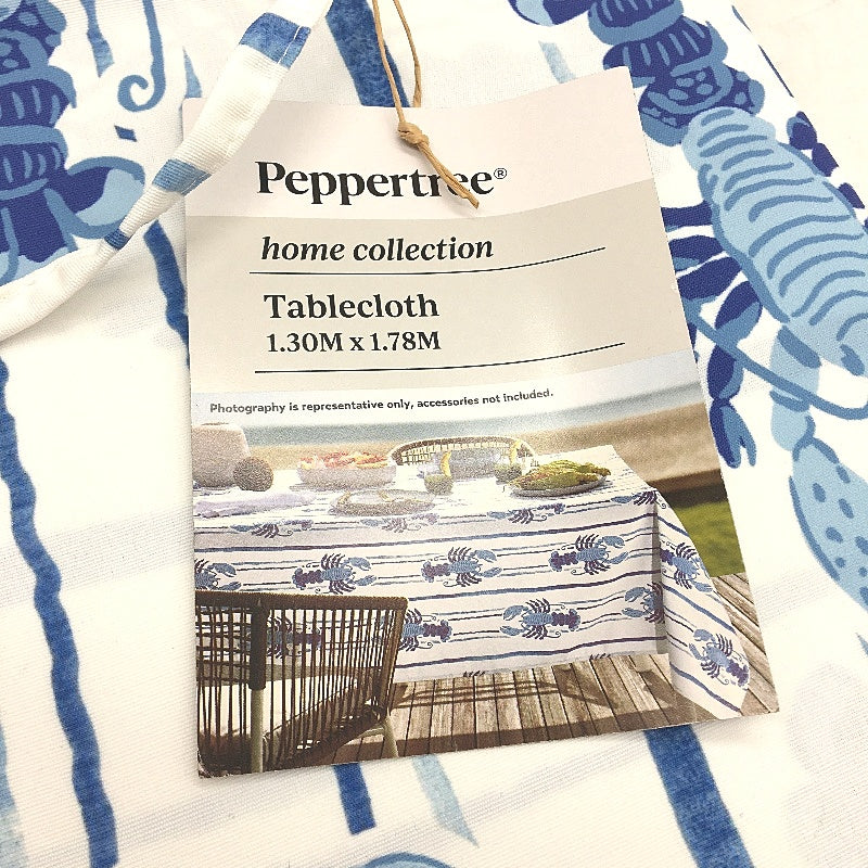 Peppertree Home Collection Blue Lobster Rectangle Tablecloth 130 x 178cm NEW - Image 4