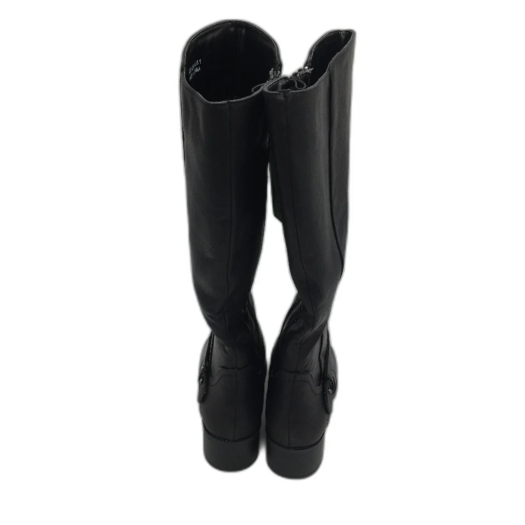 Hawkwell Black Faux Leather Wide Calf Low Heel Boots Ladies Size US9 EU 40 NEW - Image 7