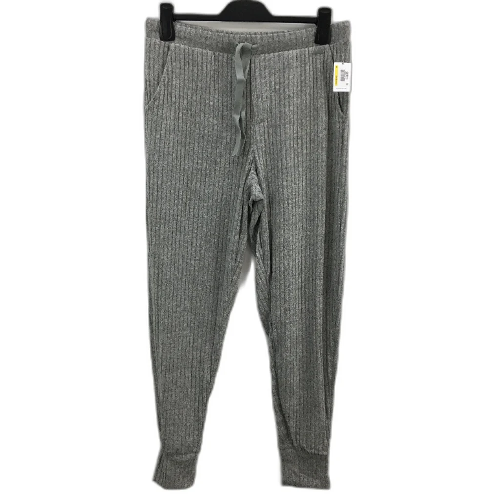 Calvin Klein Ribbed Drawstring Jogger Style Grey PJ Pants Ladies Size Medium NEW