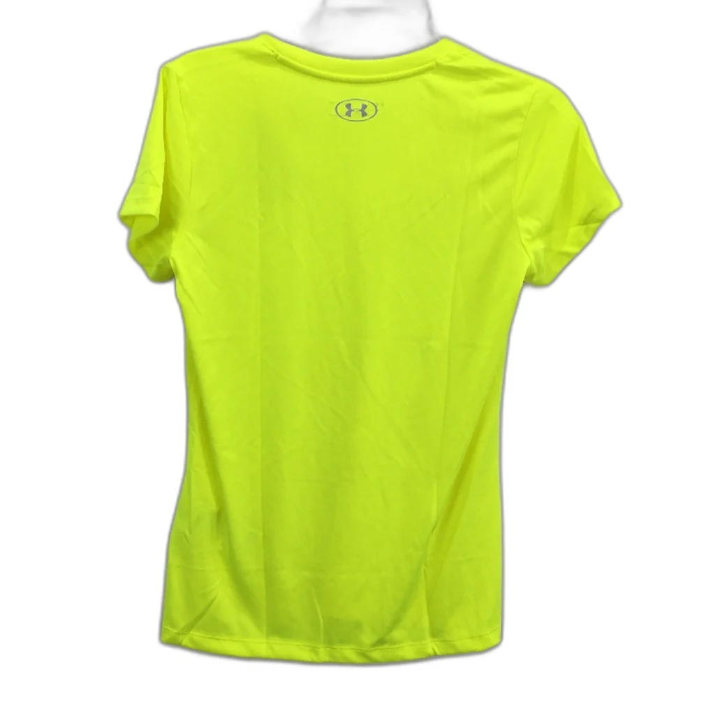 Under Armour Tech V Neck Neon Yellow Training Shirt Ladies Size Small NEW - Image 2