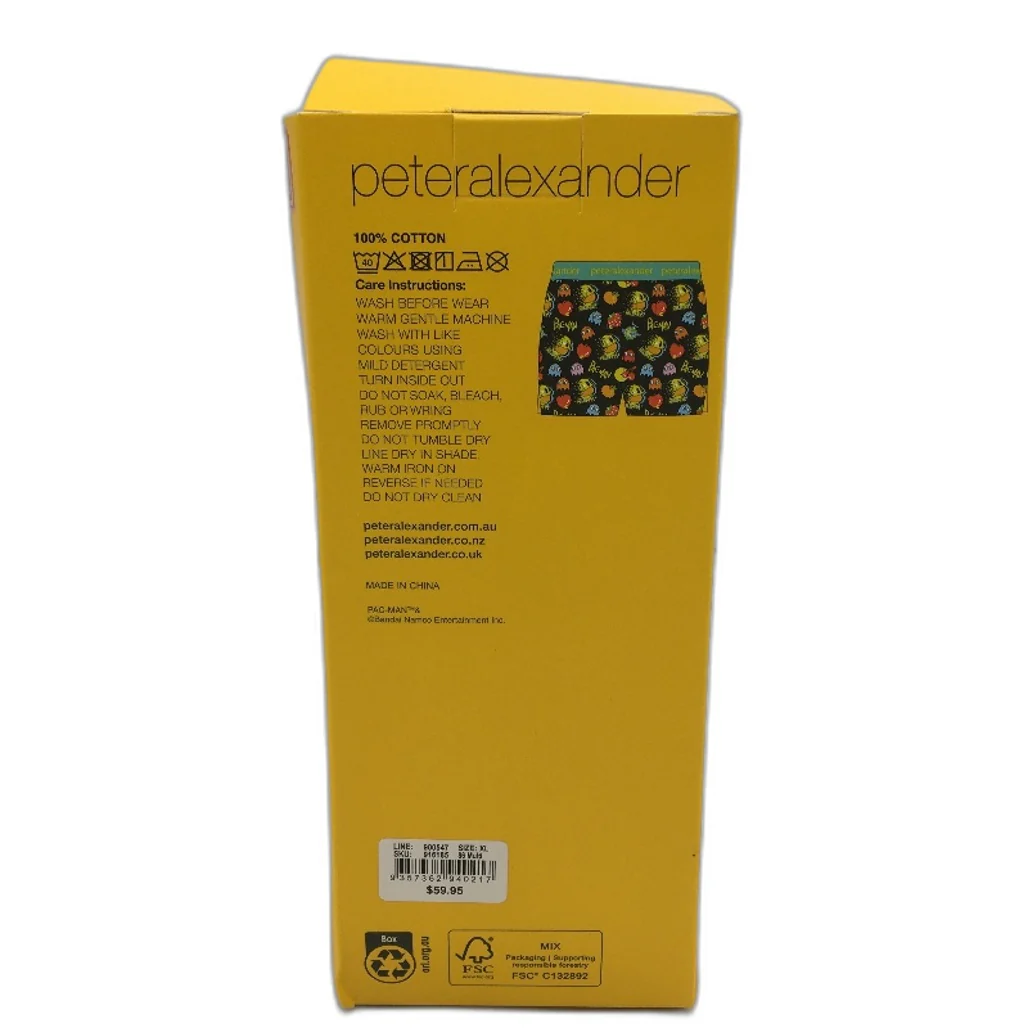 Peter Alexander Pac-Man Regular Fit Cotton Black Boxer Shorts Mens Size XL NEW - Image 8