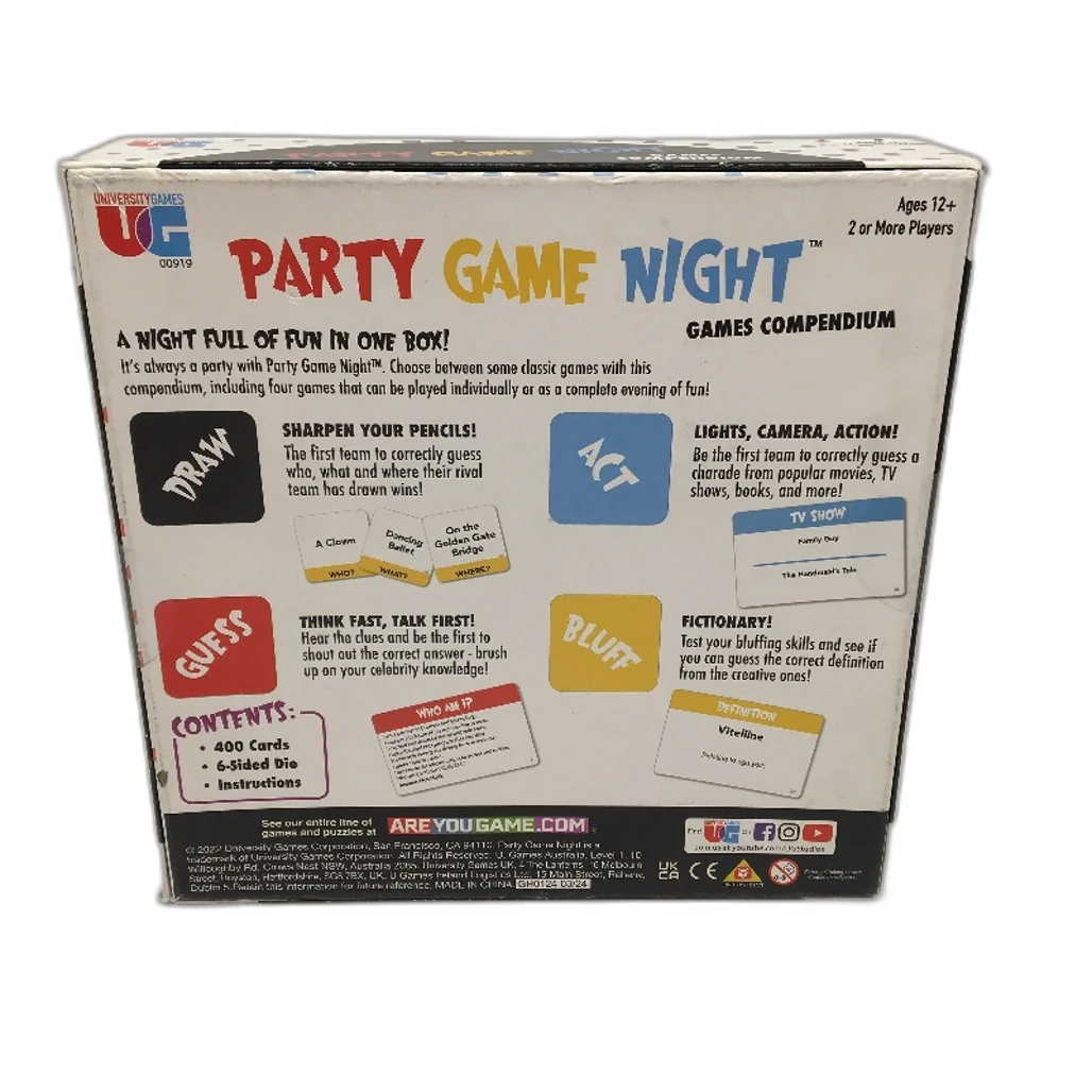 University Games Party Game Night Mixed Boxed Games Ages 12+NEW - Image 2